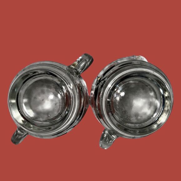 Vintage 1950's Barlett-Collins Hand-Painted Glass Creamer & Sugar Bowl - Picture 3 of 6